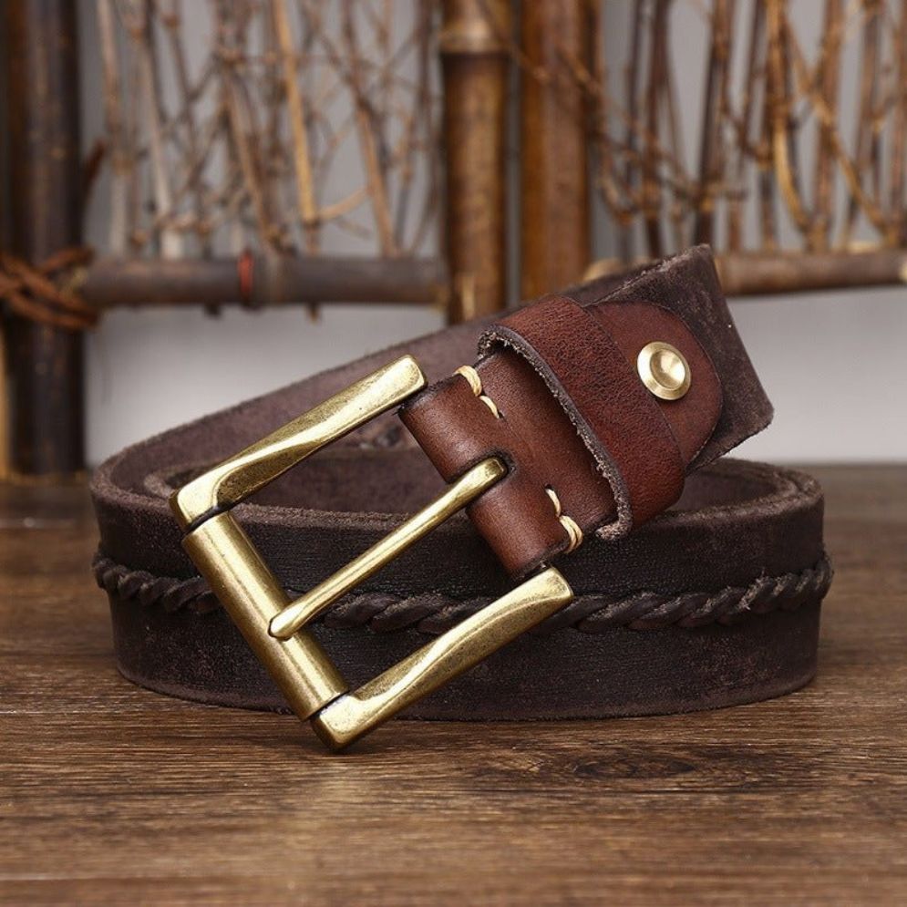 Ceinture Cuir Homme Lanière Tressée Modèle Badri - La Ceinturerie