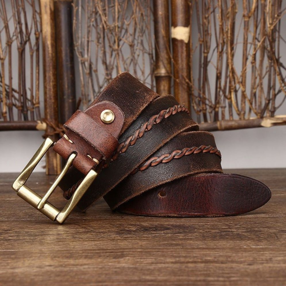 Ceinture Cuir Homme Lanière Tressée Modèle Badri - La Ceinturerie