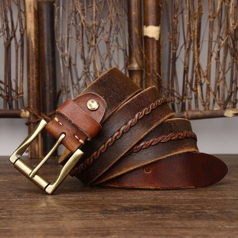 Ceinture Cuir Homme Lanière Tressée Modèle Badri - La Ceinturerie