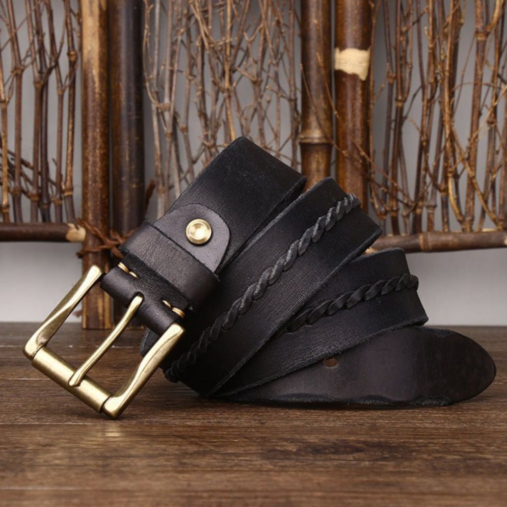 Ceinture Cuir Homme Lanière Tressée Modèle Badri - La Ceinturerie
