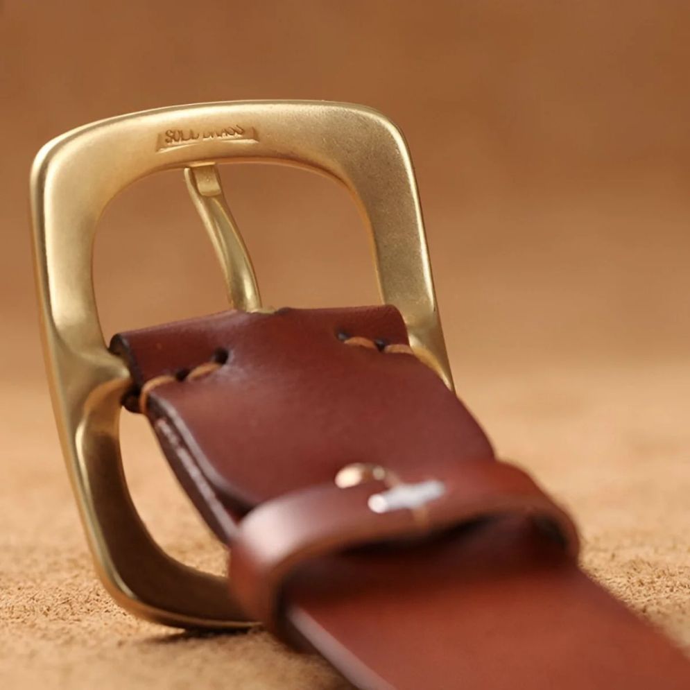 Ceinture Cuir Homme Boucle Laiton Modèle Garri - La Ceinturerie
