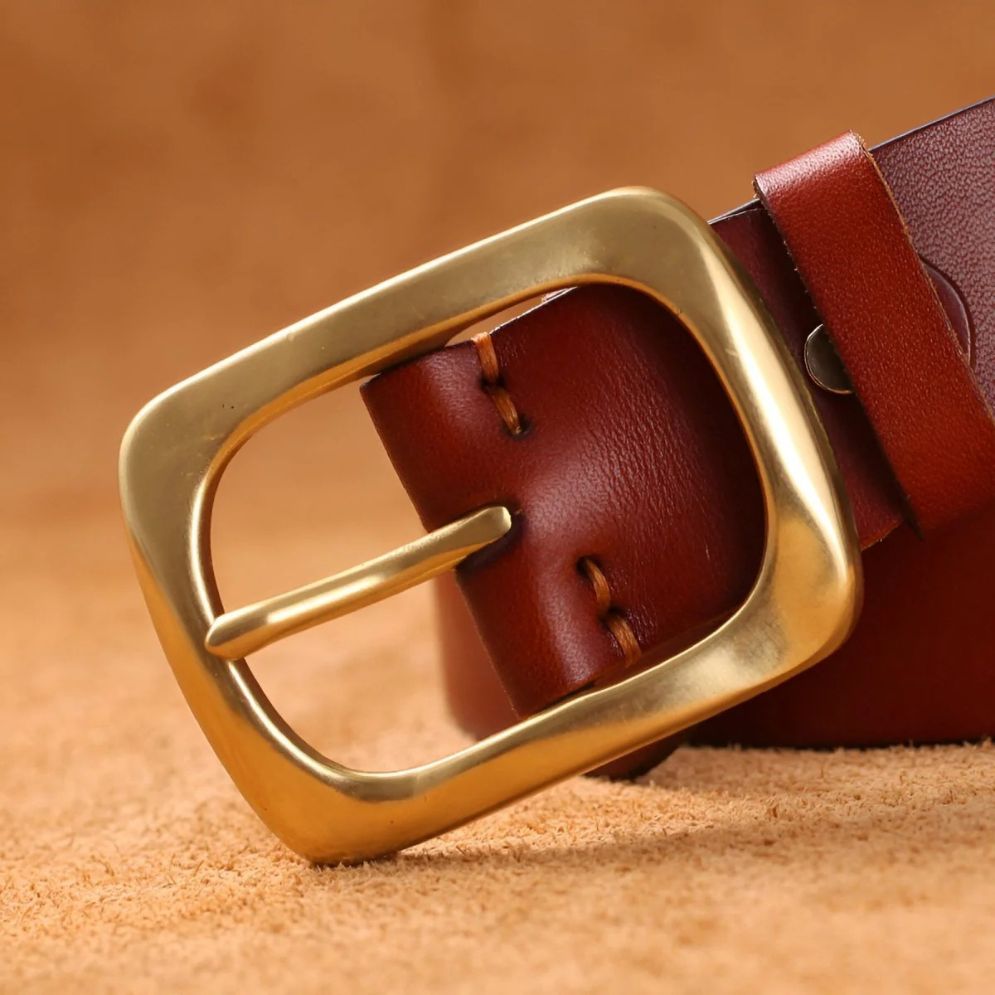 Ceinture Cuir Homme Boucle Laiton Modèle Garri - La Ceinturerie
