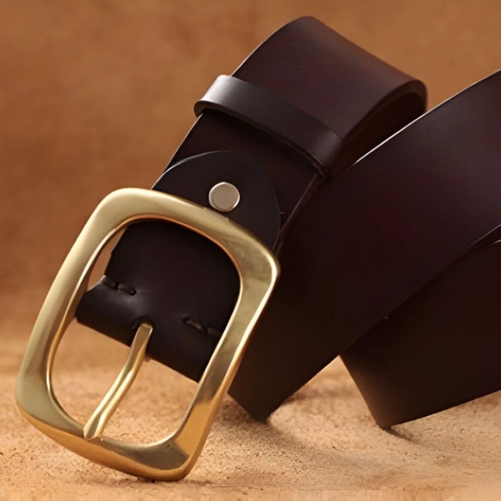 Ceinture Cuir Homme Boucle Laiton Modèle Garri - La Ceinturerie
