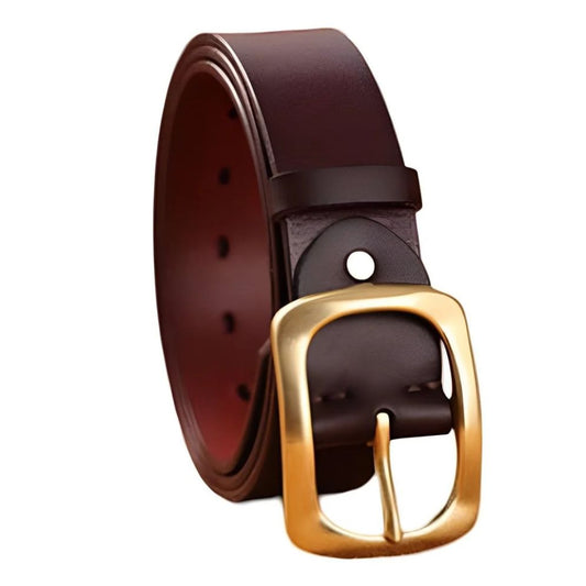 Ceinture en Cuir pour Homme Boucle Laiton Hypoallergénique Modèle Garri