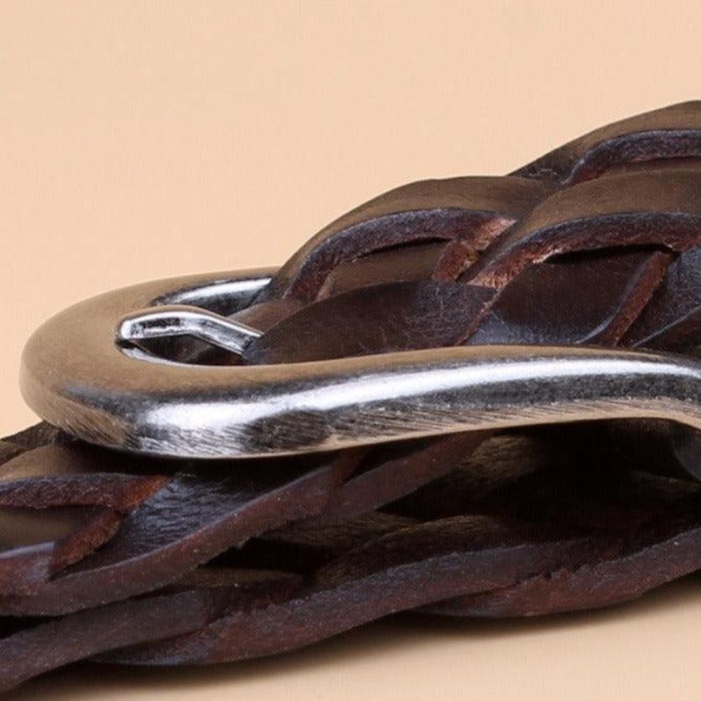 Ceinture en Cuir Tressé Modèle Halina - La Ceinturerie