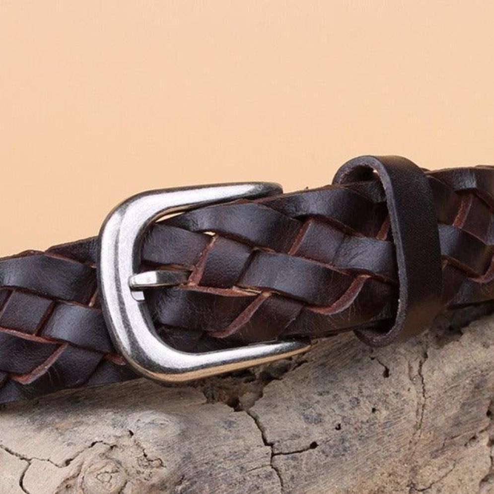 Ceinture en Cuir Tressé Modèle Halina - La Ceinturerie