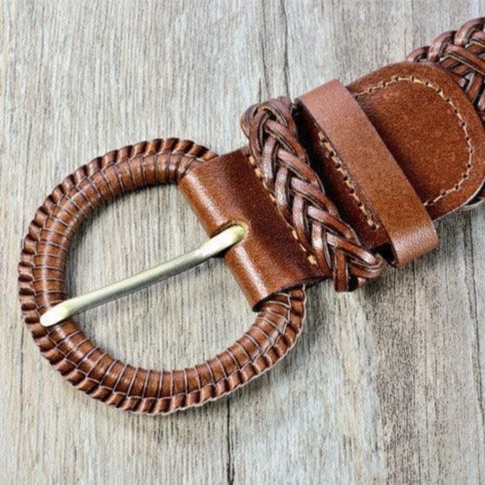 Ceinture en Cuir Tressé Modèle Jeanett - La Ceinturerie