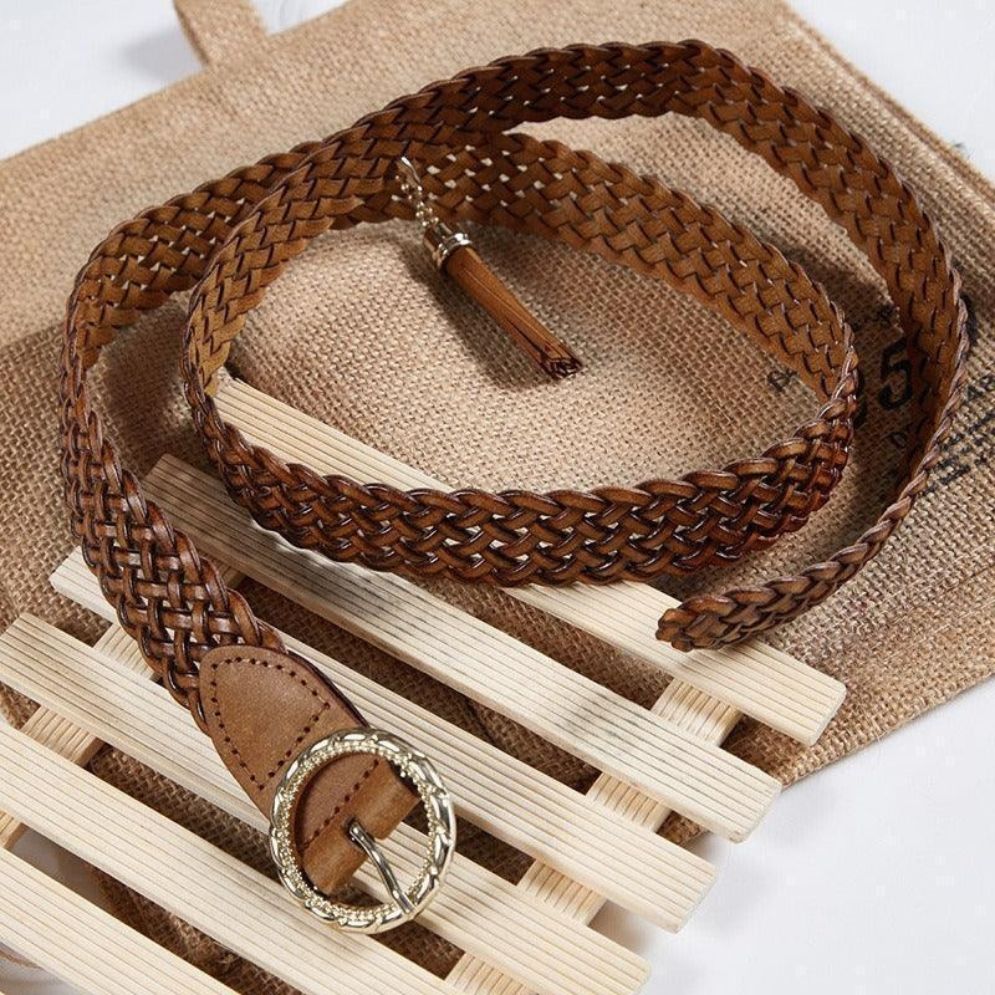 Ceinture en Cuir Tressé Modèle Verenice - La Ceinturerie