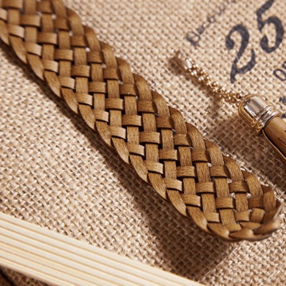Ceinture en Cuir Tressé Modèle Verenice - La Ceinturerie