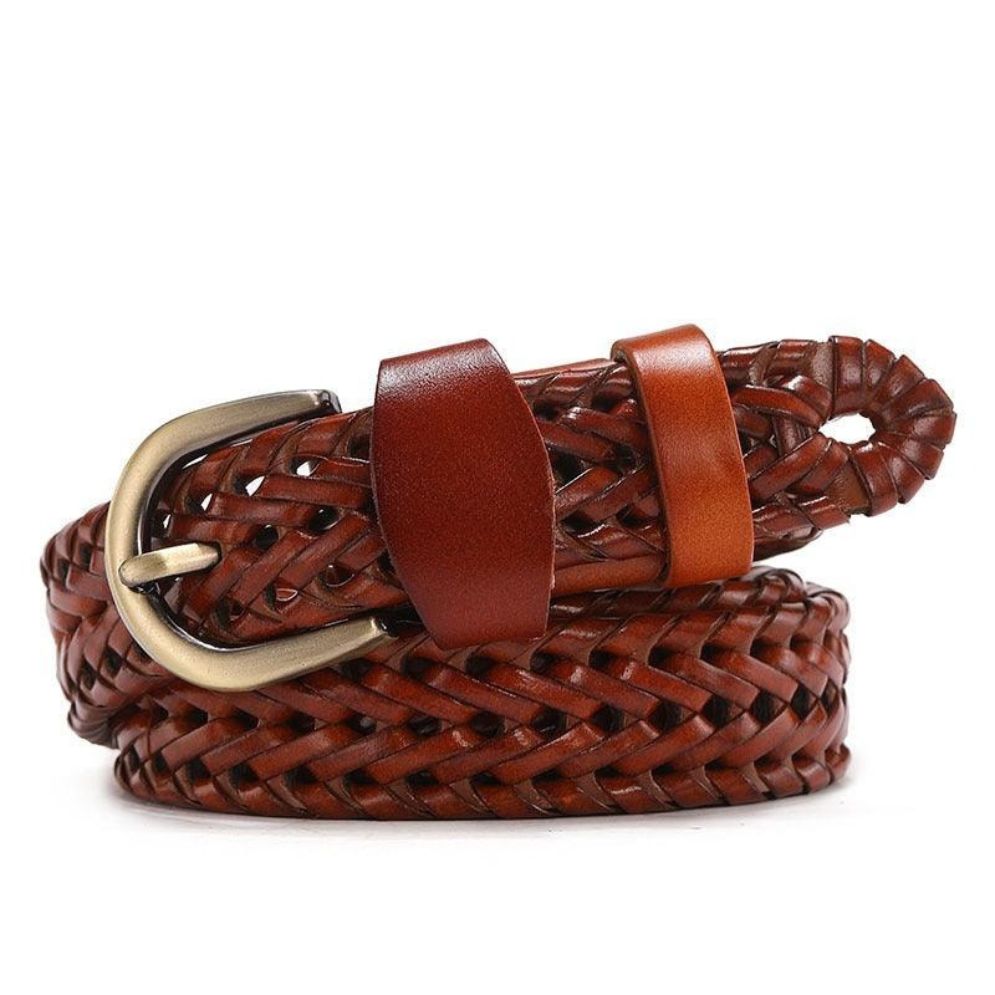 Ceinture en Cuir Tressé pour Femme Modèle Emma - La Ceinturerie
