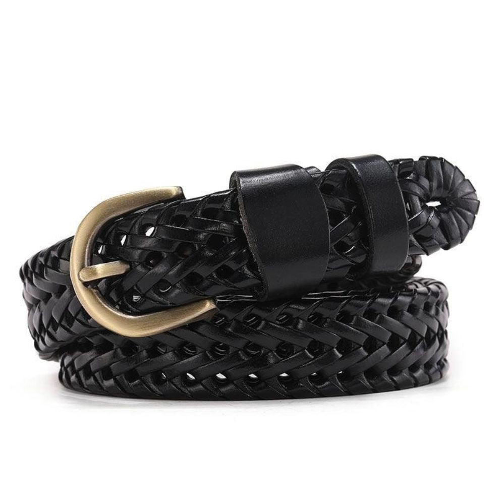 Ceinture en Cuir Tressé pour Femme Modèle Emma - La Ceinturerie
