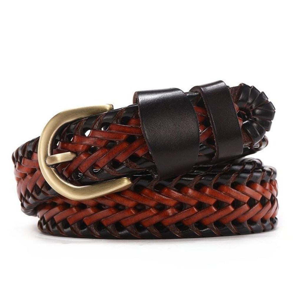 Ceinture en Cuir Tressé pour Femme Modèle Emma - La Ceinturerie
