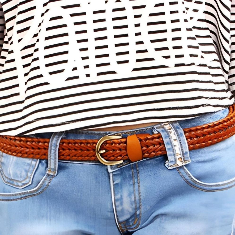 Ceinture en Cuir Tressé pour Femme Modèle Emma - La Ceinturerie
