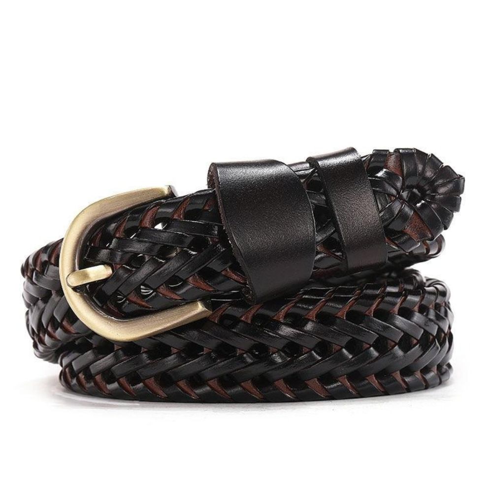 Ceinture en Cuir Tressé pour Femme Modèle Emma - La Ceinturerie
