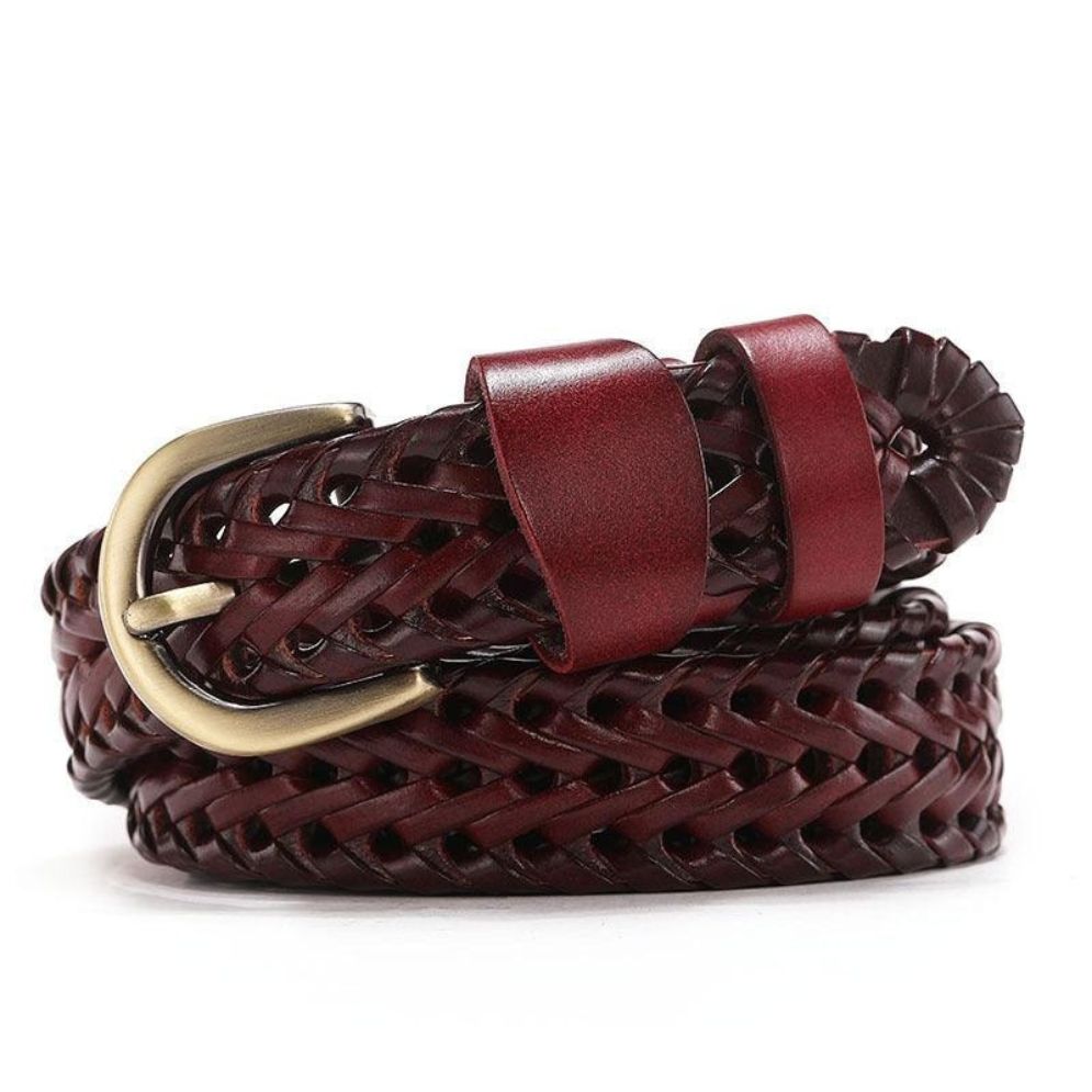 Ceinture en Cuir Tressé pour Femme Modèle Emma - La Ceinturerie

