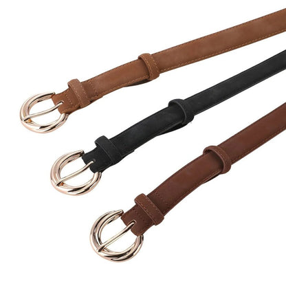 Ceinture en Cuir Véritable Suédé au Style Épuré Modèle Sandra - La Ceinturerie