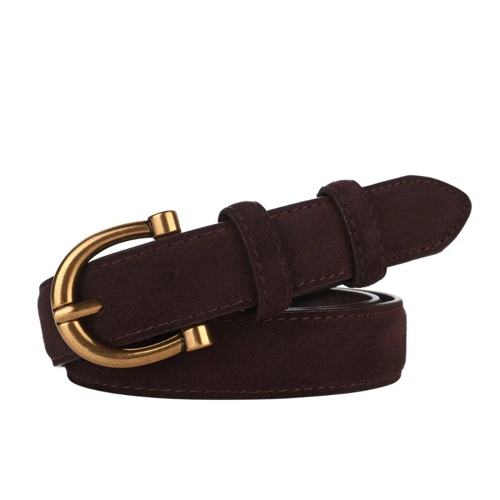 Ceinture Cuir Véritable Suédé Simple Chic Modèle Nala - La Ceinturerie