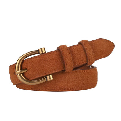 Ceinture Cuir Véritable Suédé Simple Chic Modèle Nala - La Ceinturerie