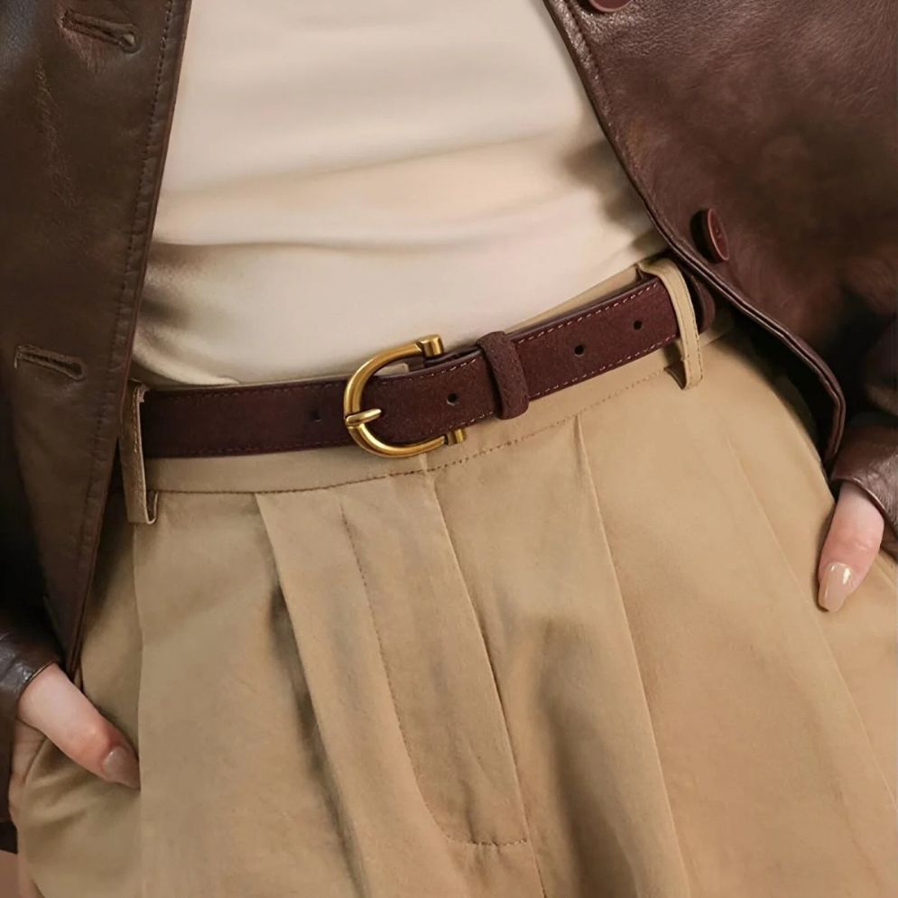 Ceinture Cuir Véritable Suédé Simple Chic Modèle Nala - La Ceinturerie