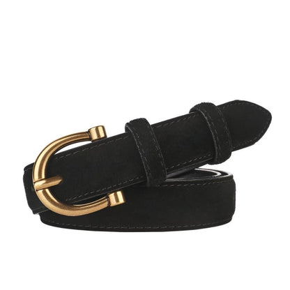 Ceinture Cuir Véritable Suédé Simple Chic Modèle Nala - La Ceinturerie