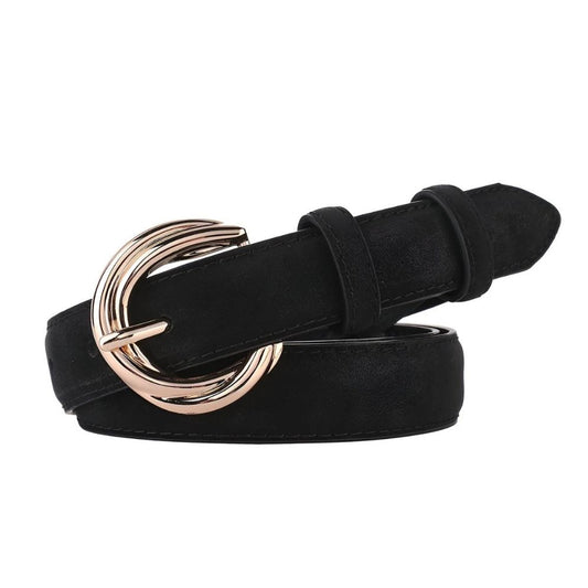 Ceinture en Cuir Véritable Suédé au Style Épuré Modèle Sandra - La Ceinturerie
