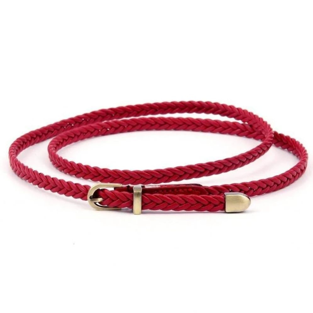 Ceinture en Simili Cuir pour Femme Modèle Zaka rouge - La Ceinturerie