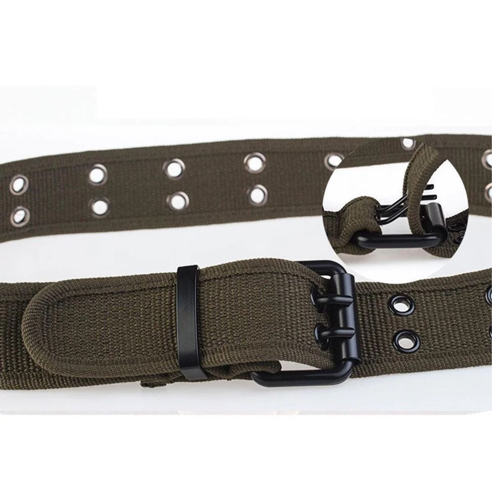 Ceinture Toile Boucle Noire Ardillon Modèle Rustem - La Ceinturerie