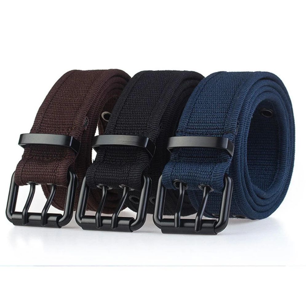 Ceinture Toile Boucle Noire Ardillon Modèle Rustem - La Ceinturerie