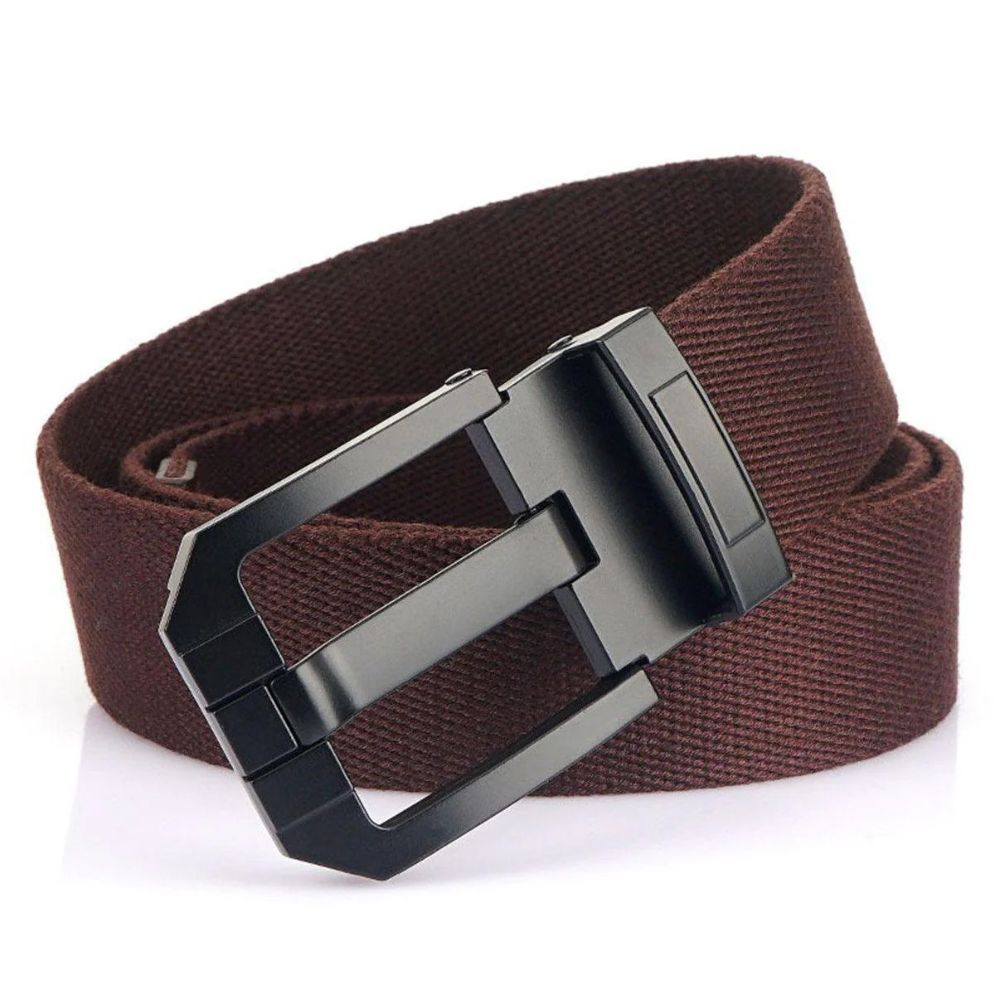 Ceinture en Toile avec Boucle Noire Modèle Memphis - La Ceinturerie