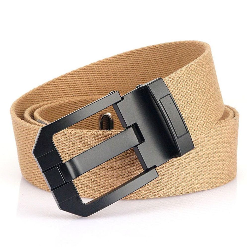 Ceinture en Toile avec Boucle Noire Modèle Memphis - La Ceinturerie