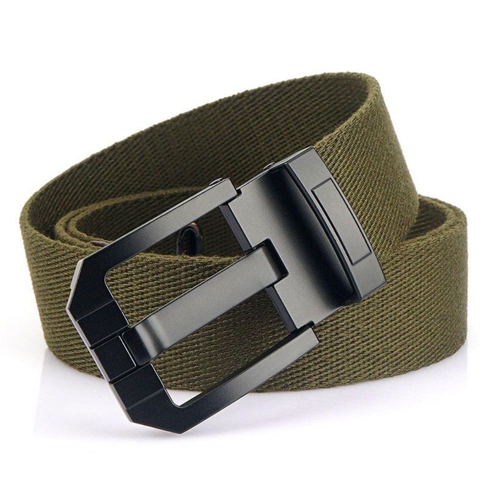 Ceinture en Toile avec Boucle Noire Modèle Memphis - La Ceinturerie