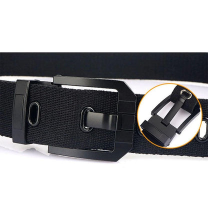 Ceinture en Toile avec Boucle Noire Modèle Memphis - La Ceinturerie