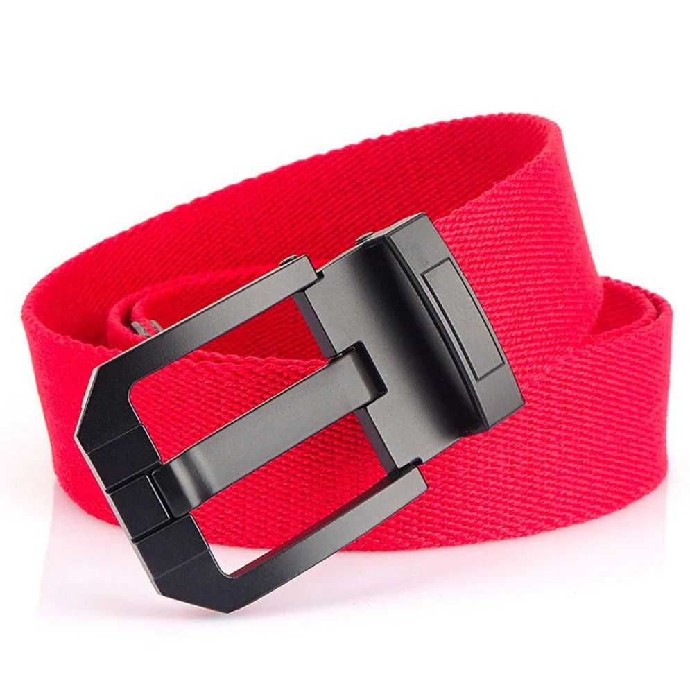 Ceinture en Toile avec Boucle Noire Modèle Memphis - La Ceinturerie