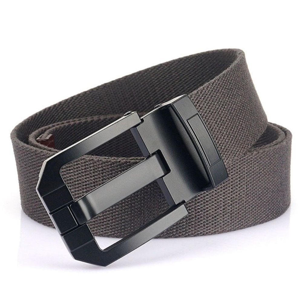 Ceinture en Toile avec Boucle Noire Modèle Memphis - La Ceinturerie