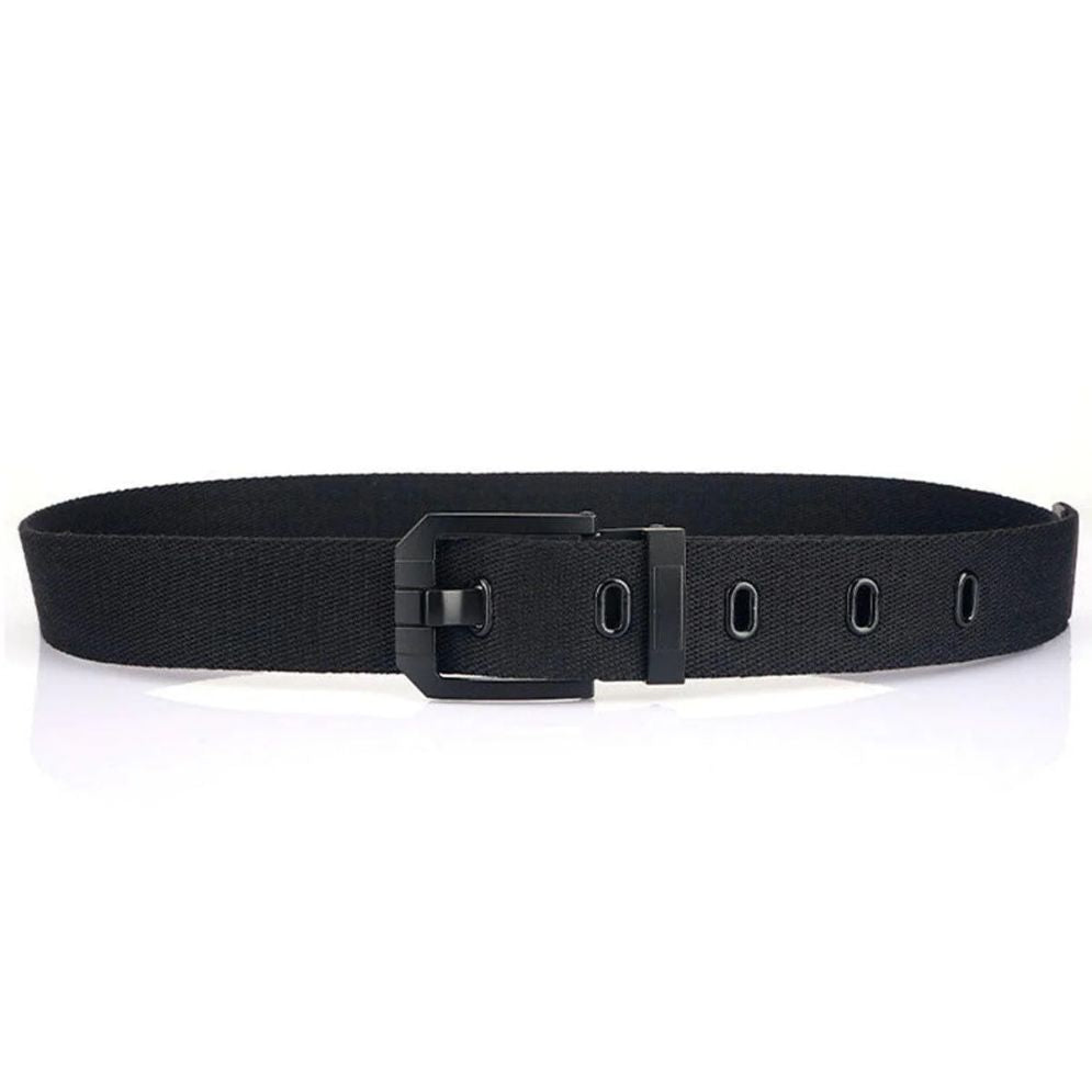 Ceinture en Toile avec Boucle Noire Modèle Memphis - La Ceinturerie