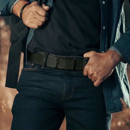 Ceinture Toile Homme Boucle Automatique Modèle Amit - La Ceinturerie