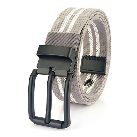 Ceinture Toile Nylon Rayures Boucle Noire Modèle Kenes - La Ceinturerie