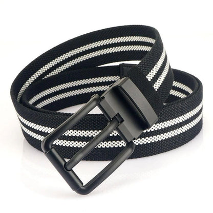 Ceinture Toile Nylon Rayures Boucle Noire Modèle Kenes - La Ceinturerie