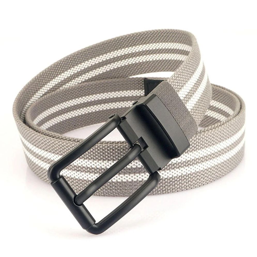 Ceinture Toile Nylon Rayures Boucle Noire Modèle Kenes - La Ceinturerie