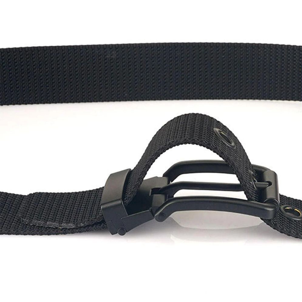 Ceinture Toile Nylon Rayures Boucle Noire Modèle Kenes - La Ceinturerie