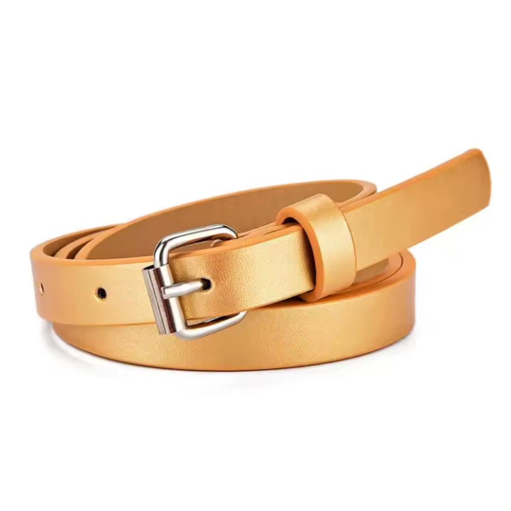 Ceinture Enfant Simili-Cuir Fine Épaisseur Dorée