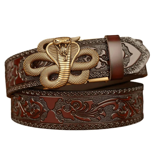 Ceinture Esprit Animal à Motif Cobra Modèle Tyler - La Ceinturerie

