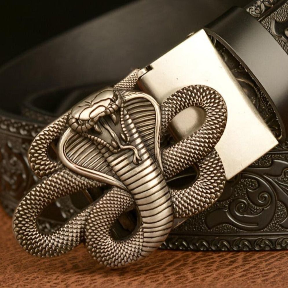 Ceinture Esprit Animal à Motif Cobra Modèle Tyler - La Ceinturerie
