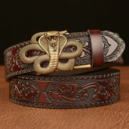 Ceinture Esprit Animal à Motif Cobra Modèle Tyler - La Ceinturerie
