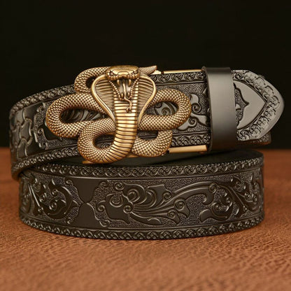 Ceinture Esprit Animal à Motif Cobra Modèle Tyler - La Ceinturerie

