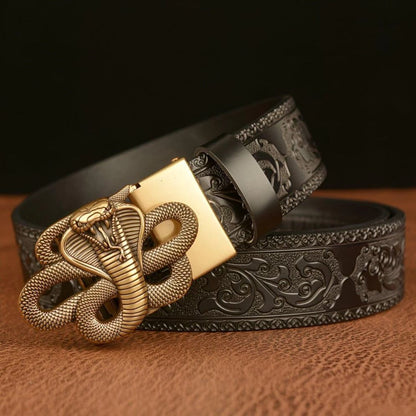 Ceinture Esprit Animal à Motif Cobra Modèle Tyler - La Ceinturerie
