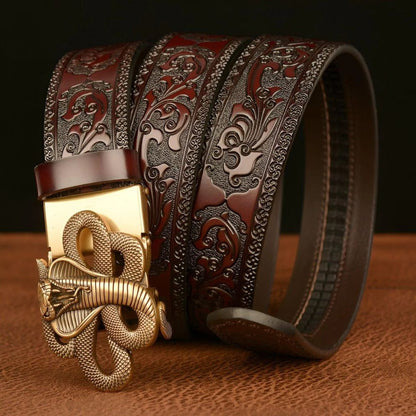 Ceinture Esprit Animal à Motif Cobra Modèle Tyler - La Ceinturerie
