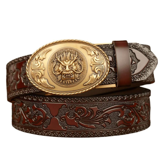 Ceinture Esprit Animal à Motif Tête de Dragon Modèle Curtis - La Ceinturerie