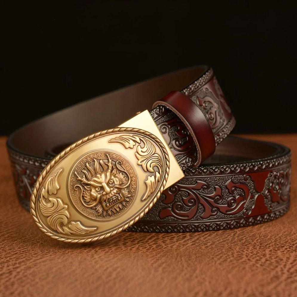 Ceinture Esprit Animal à Motif Tête de Dragon Modèle Curtis - La Ceinturerie