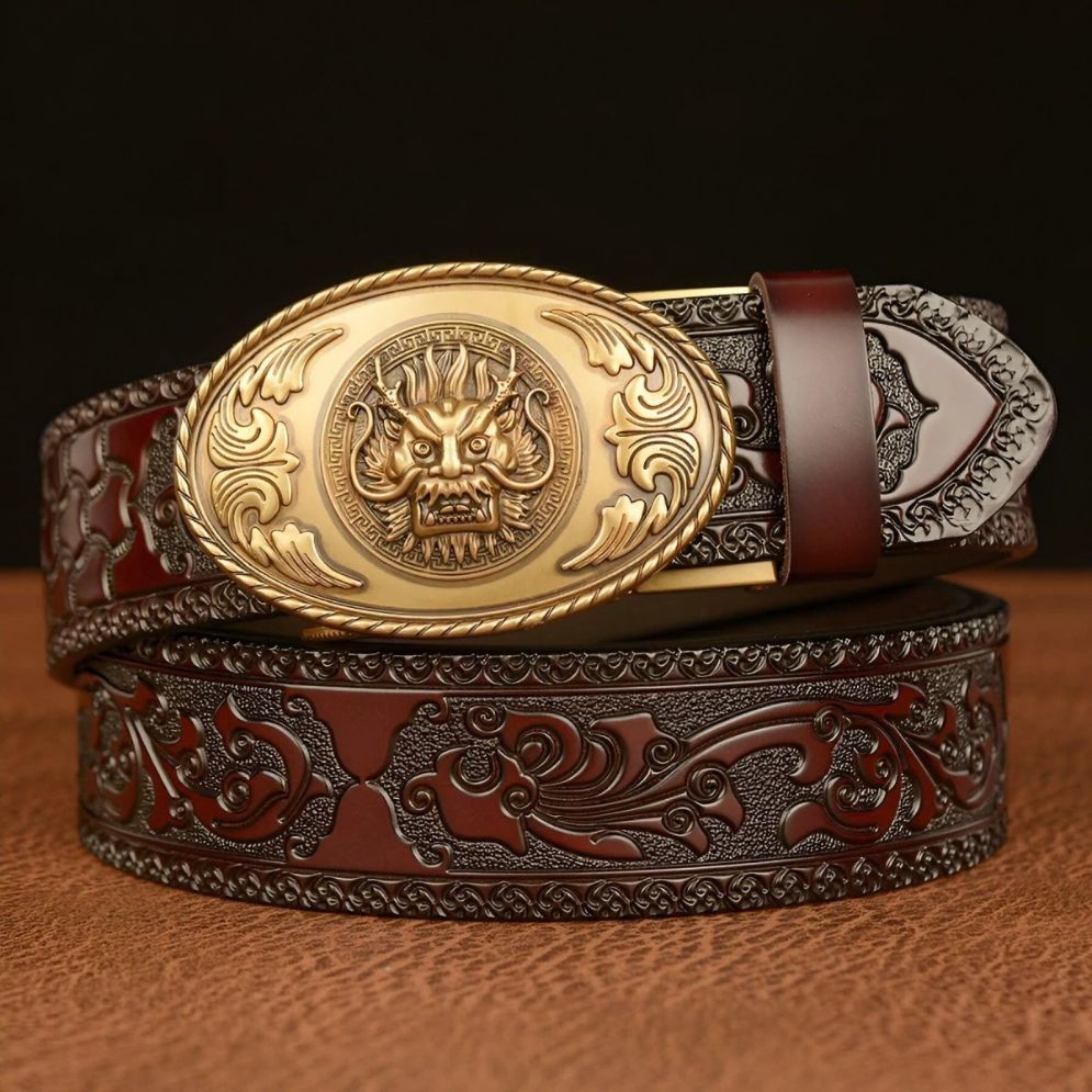 Ceinture Esprit Animal à Motif Tête de Dragon Modèle Curtis - La Ceinturerie
